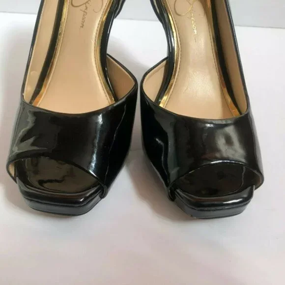 Jessica Simpson Black patent Heels size 9 M - Picture 7 of 16